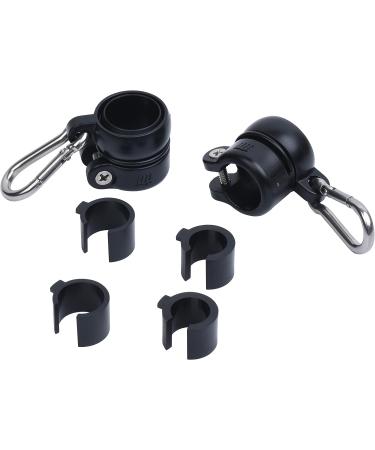 LOCC Marine 3/4 Flag Mounting Ring with Stainless Steel Clips - Fits 1/2 to 3/4 inch Antenna Pole - Black - Buy Online on GoSupps.com