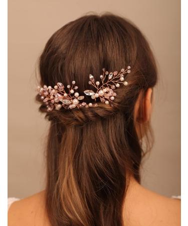 Chargances Bride Red Pearl Beaded Hair Pins Wedding Red Crystal Hair Pins Boho Dainty Handmade Hair Accessories for Women and Girls (Red) - Buy Online on GoSupps.com