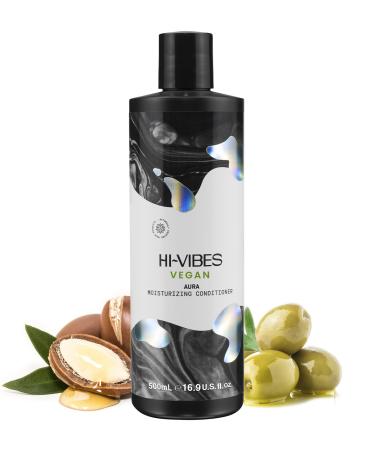 MOEHAIR Hi-Vibes Vegan Sacred Moisturizing Conditioner Infused with Argan Oil & Green Tea Nourishes Hair | Repairs Damage | Softens Hair | Paraben & Sulfate Free Vegan Hair Conditioner (16.9 Fl. Oz)