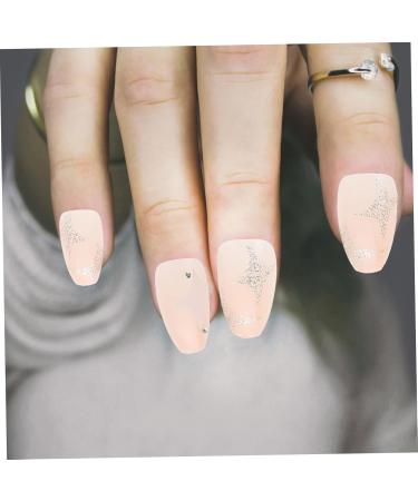 SKISUNO 1 Set Nail Patch Fake Nail Tips Nail Salon Supplies Nails Decoration Fake Nails with Glue Full Cover Nails Nail Art Stickers Nail Decoration Nail Stickers Manicure Plastic X4 Pink - Buy Online on GoSupps.com