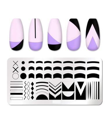 French Tip Nail Stamping Plate Set - Stainless Steel Nail Art Template for French Nail Designs - French Tip Stamp for DIY Nail Art - Buy Online on GoSupps.com