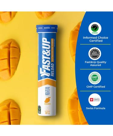 Fast&Up Reload Orange + Caffeine - Instant Electrolytes & Hydration - 80 Effervescent Tablets (4 x 20) - Saver Multipack Orange + Caffeine 20 count (Pack of 4) - Buy Online on GoSupps.com