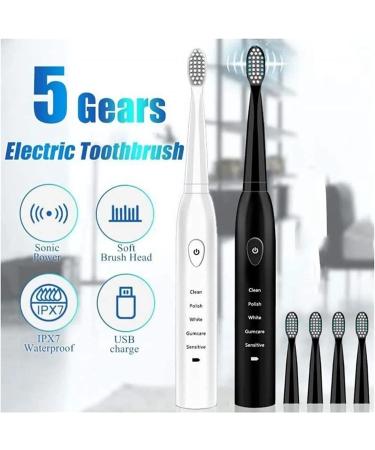 Corsehild Electric Toothbrush USB Charging Sonic Vibration Five Gears Adult Household Soft Bristle Automatic Toothbrush (Color : Pink) - Buy Online on GoSupps.com
