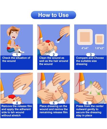 Niceful 10 Pcs Waterproof Silicone Foam Dressing 1.6x2 for Wounds - HSA/FSA Eligible & Absorbent Bed Sore Bandages - Wound Care Dressing (10 Dressings) - Buy Online on GoSupps.com