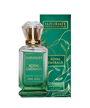 LUXURIATE Amber Musk Icy Luxury Perfume 100ml | Cool Royal Emerald | Eau De Parfum | Oud Premium Long Lasting Perfume | EDP for Men and Women