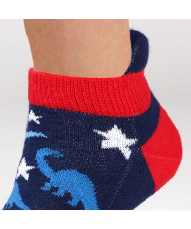 Cotton Day Kids Boys Ankle Low Cut Athletic Socks | Fun Dinosaur Camo Pirate Design | Cushion Sole | Size 6-8 Years - Buy Online on GoSupps.com