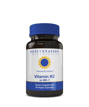 Rejuvenation Therapeutics Vitamin K2 MK-7 | 60-Day Supply High Potency (300mcg) | Easy to Swallow Vegetarian Capsules