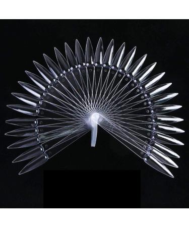 FOReverweihuajz Fan Shape Pointed False Nail Tips Polish Color Chart Salon Manicure Art Display Tool clear