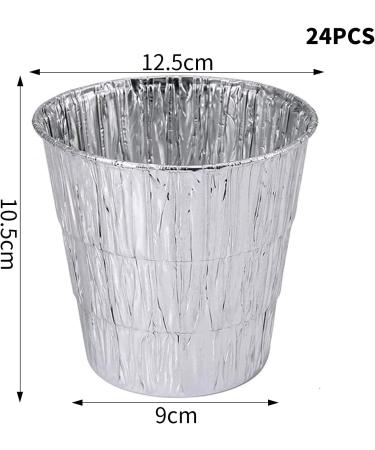 UgyDuky Galvanized Disposable Drip Bucket Liners 24 Count Aluminum BBQ and Grill Grease Bucket Liners Fit for Most Standard Drip Buckets(27oz Silver) - Buy Online on GoSupps.com