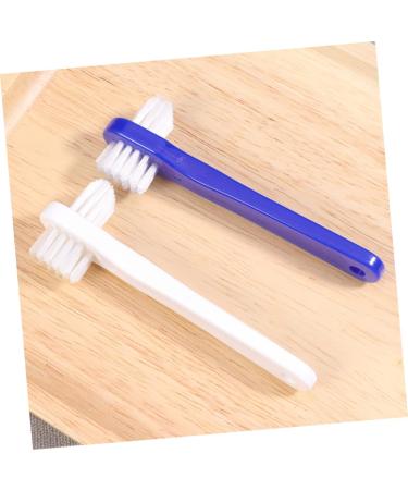 Ultechnovo Dual-Sided Toothbrush Set - 4 Two-Colored Manual Denture Brushes for Home & Travel | Best Cleaning Solution for False Teeth - Buy Online on GoSupps.com