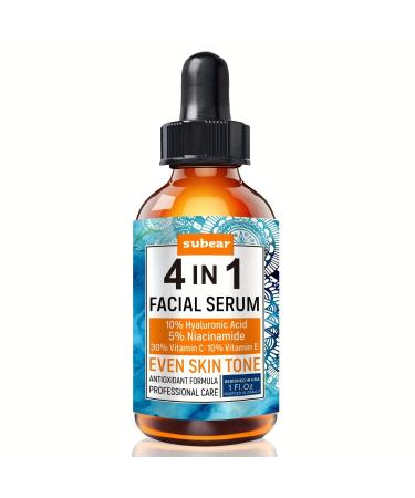 S rum Facial 4 en 1 : Vitamine C Niacinamide Acide Hyaluronique et Vitamine E