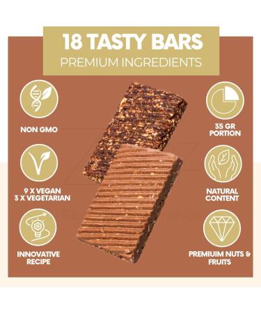 Zbarz Mixed Box 18x Fruit & Energy Bars - Vegan, No Sugar Added, Ideal for Cycling, Hiking - Sports Energy Bars with Fruits & Nuts - Buy Online on GoSupps.com