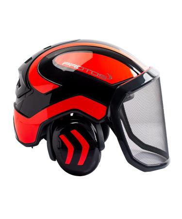 Protos Integral ARBORIST Helmet - Black and Neon Red