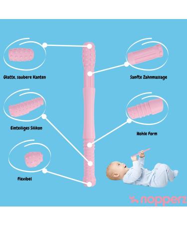 Nopperz Toothing Aid Double Pack - BPA-Free Silicone Bite Rings & Tubes for Baby Teething Relief - Colorful Purple & Blue - Buy Online on GoSupps.com