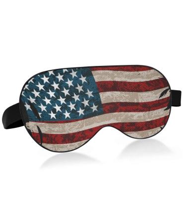 ALAZA Grunge USA American Flag Sleep Mask for Women Men Blackout Cooling Funny Eye Mask for Sleeping with Elastic Strip