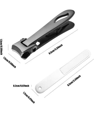 Nail Clippers with File Nail Clippers Set Fingernail Cutter | Professional Heavy Duty Precision Stainless Steel Nail Clippers with Nail File for Stunning Nails Home and Travel Black - Buy Online on GoSupps.com