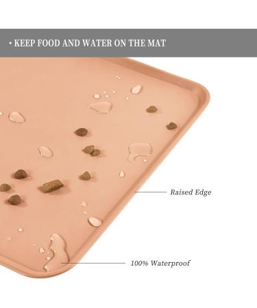 Reopet Waterproof Silicone Feed Mats for Pets - Elevated Edges Safe Dog & Cat Feeding 47x30 cm (1-pack) - Rose Brown - Buy Online on GoSupps.com