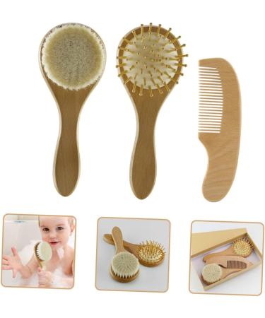 Toyvian Baby Bath Set: Wooden Hair Brush, Scrubber, and Grooming Comb for Infant Bath Time - Buy Online on GoSupps.com