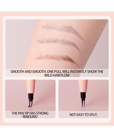 Thin Eyebrow Pencil - 2 Fork Tip Eye Brow Pencils for Women Sweatproof - Long Lasting Make up Realistic Eye Makeup for Outdoor Event Dinner Pochy 01# - Buy Online on GoSupps.com