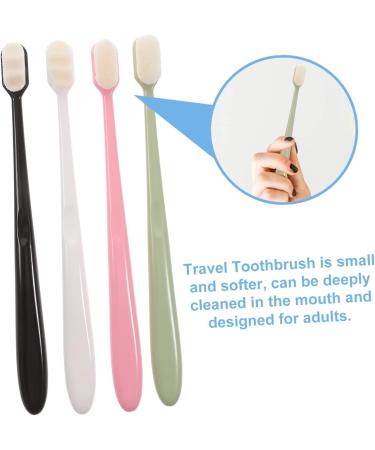 Housoutil 4-Piece Soft Toothbrush Set - Extra Soft Natural Bristles & Peppermint Candy Flavor - Ideal for Travel - Color-Sorted - Buy Online on GoSupps.com