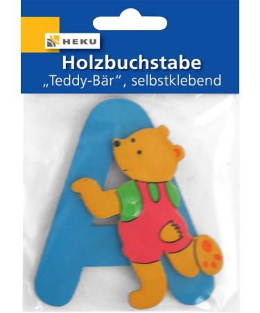 Heku Wooden Letter A Teddy Bear Door Sign 80mm Personalized Door Decoration for Kids' Rooms - Buy Online on GoSupps.com