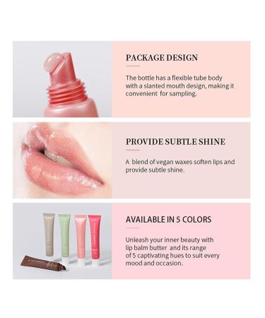 5-Color Lip Balm Butter Set-With Shea Butter&Avocado Oil Natural Ingredients Lightweight&Non-Sticky Instant Hydration 5 Shades (Vanilla/Mint/lced Coffee/Cake/Guava) Natural Scent Ideal for Gifting - Buy Online on GoSupps.com