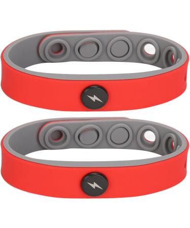 Saluaqui 2 Pack Anti-Static Wireless Negative Ion Bracelets - Washable Silicone Sports Wristbands (Red) - Buy Online on GoSupps.com