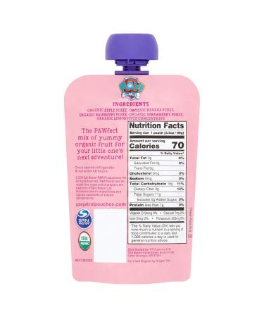Paw Patrol Really Raspberry Organic Mixed Fruit Squeeze Pouch 3.5 oz. - Pack of 10 | Healthy Snack for Kids - Buy Online on GoSupps.com