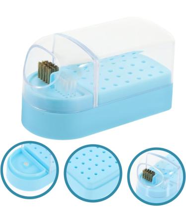 HAPINARY Nail Art Polishing Head Organizer Box Storage Rack Plastic Anti-dust Nail Bit Holder 12x6cm Blue - Buy Online on GoSupps.com