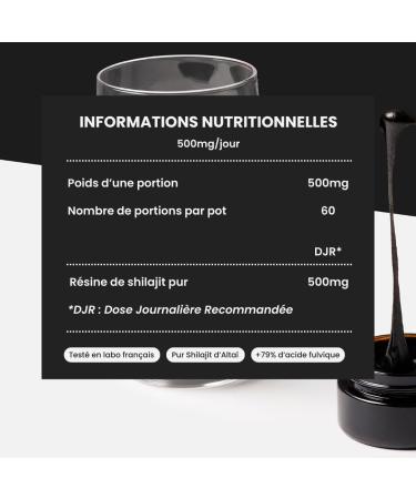 Shilajit Primal R sine de Shilajit 100% Pure de l Alta Qualit Premium 79% d Acide Fulvique 85+ Min raux & Acides Humiques Compl ment Alimentaire Homme & Femme (30 g) - Buy Online on GoSupps.com
