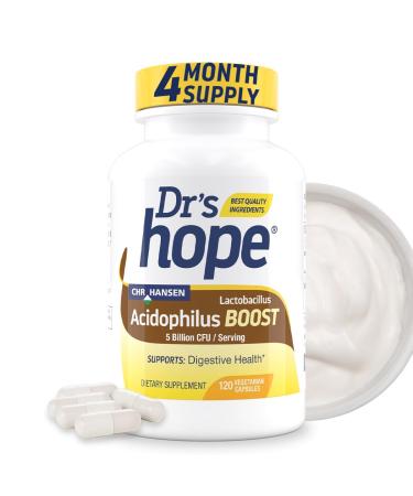 Dr s Hope Lactobacillus Acidophilus Boost 5B CFU - Probiotics for Digestive Health - Supports Digestive Health Immune Function and Overall Gut Health - 120 Veggie Capsules Made in The USA