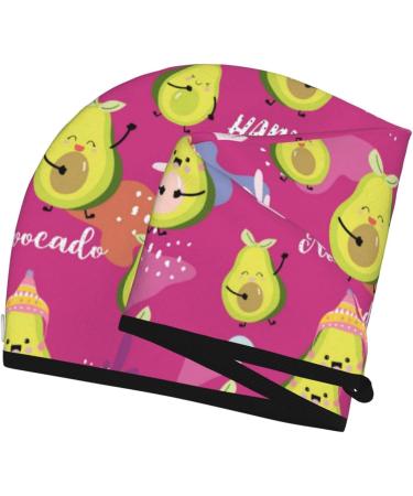 Hair Towel Wrap | Quick Drying Hair Towel Turban with Button | Pink Green Avocado - Perfect for Easy Hair Drying - Buy Online on GoSupps.com