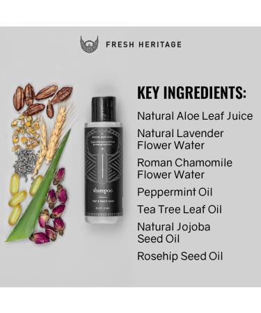 Fresh Heritage Peppermint & Tea Tree Beard Wash for Men - Nourishing All Natural Moisturizer (4oz - Buy Online on GoSupps.com