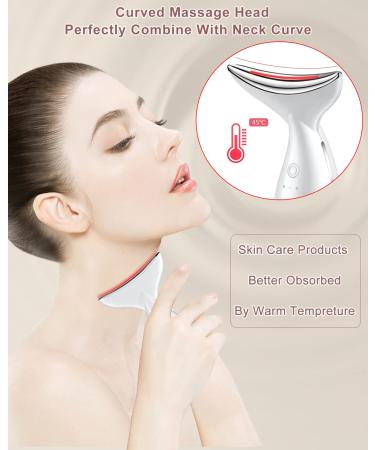 VOFEL Facial Neck Massager - Electric Face Neck Lifting Massager with Heat & Massage Modes for Wrinkles - White - Buy Online on GoSupps.com