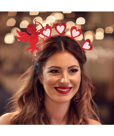 minkissy Heart Headband Valentines Day Headpieces Sequin Cupid Hair Band Red Love Heart Hair Band for Women Girls Halloween Valentine's Day Party Red - Buy Online on GoSupps.com