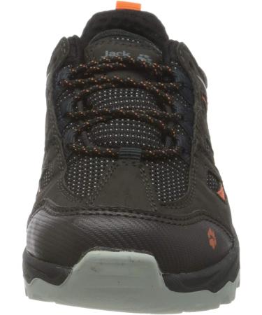 Jack Wolfskin Boy's High Rise Hiking Shoes - Size 3 Big Kid Phantom/Orange Coral | Ages 8-12 - Buy Online on GoSupps.com