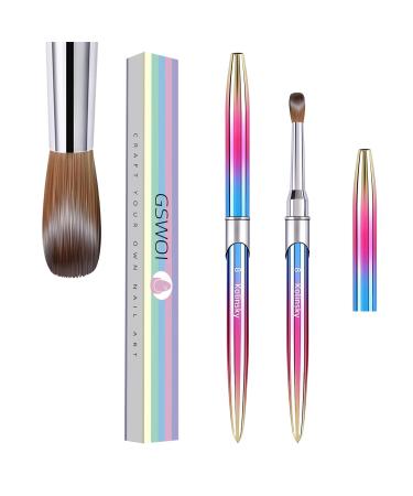 100% Kolinsky Acrylic Nail Brush(Size#8/10/12/14/16/18), 3D Pure Handmade Round Shape Nail Brushes For Acrylic Application, Professional Nail Art Brush Manicure for Women (#8) #8 Gradient