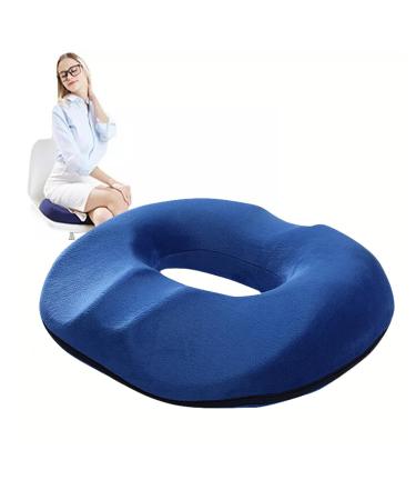 Pressure Relief Seat Cushion Orthopedic Seat Cushion Premium Memory Foam Washable Butt Pillow for Tailbone for Tailbone Pain Back Pain Relief Blue