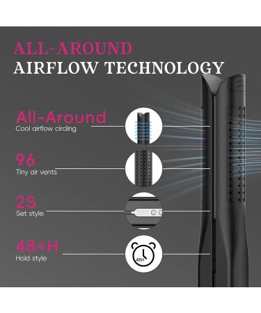 SKIMI Airflow Styler Curling Iron & Titanium Flat Iron - Professional 2-in-1 Hair Straightener & Curler 5 Temperatures Dual Voltage (Silver) - International Shipping Available - Buy Online on GoSupps.com