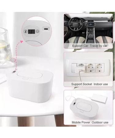 Adjustable Wiping Warmer for Babies - Portable 3 Temperature Modes & USB Dispenser - Ideal for Home & Travel (Pink) - Buy Online on GoSupps.com