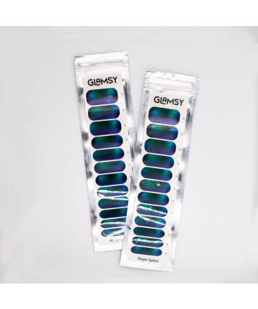 Glamsy Magic Space Holo Effect Nail Wraps - 24 Self-Adhesive Ultra-Thin Nail Films for Stunning Nails - Buy Online on GoSupps.com