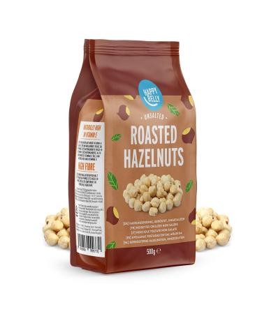 Amazon Brand Happy Belly Roasted & Unsalted Hazelnuts - 500g (Pack of 2) | International Shipping Available - Buy Online on GoSupps.com