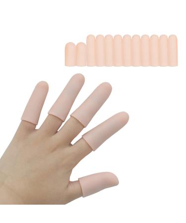 12 Pieces Silicone Finger Cots Gel Finger Protector Support Finger Sleeves Finger Caps for Finger Arthritis Trigger Finger Corn Blister Friction and Rubbing.