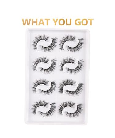 8 Pairs 18mm False Eyelashes Multipack - Natural Look & Fluffy Wispy Faux Mink Lashes - Lightweight Criss-Cross Design - Wholesale No Glue - Buy Online on GoSupps.com