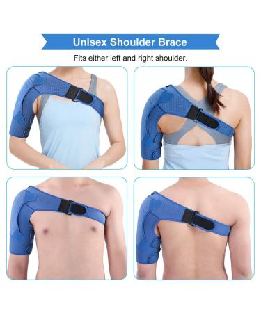 Rotator Cuff Shoulder Brace Support - Unisex, Blue, L/XL (Chest 38-51in) - Buy Online on GoSupps.com