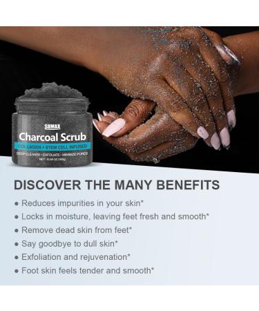 Charcoal Body Scrub Deeply Cleanses Pores Removes Blackheads and Acne Gentle Exfoliation Suitable for Face and Body 300g Charcoal Scrub - Buy Online on GoSupps.com