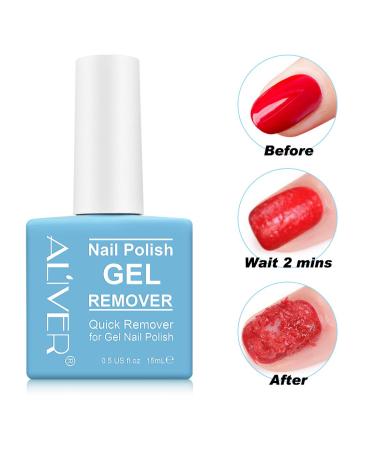 Gel Nail Polish Remover (15ml) - Quick & Easy Removal in 2-3 Minutes with Cuticle Pusher and Scraper - Buy Online on GoSupps.com