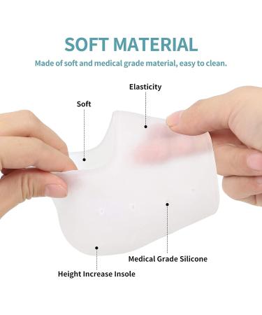 Invisible Height Increase Silicone Heel Insoles - 1.8in/4.5cm Lift Inserts for Men & Women - Buy Online on GoSupps.com