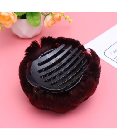 Curly Combs Hair Extensions & Wig Rolls - Stretch Chignon Updo Hair Bands for Women | Elegant Wine Design - Buy Online on GoSupps.com