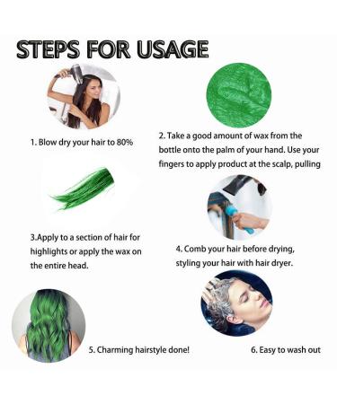 Temporary Green Hair Color Wax for Men & Women | Styling Pomade for Parties Cosplay & Halloween - 4.23 oz - Buy Online on GoSupps.com